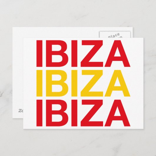 Spanische Flagge IBIZA Postkarte (Vorne/Hinten)