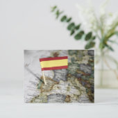 Spanische Flagge in der Karte (Stehend Vorderseite)