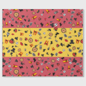 Spanische Flagge mit berühmten Gegenständen Spanie Geschenkpapier (Flach)