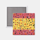 Spanische Flagge mit berühmten Gegenständen Spanie Magnet (Vorderseite/Rückseite)