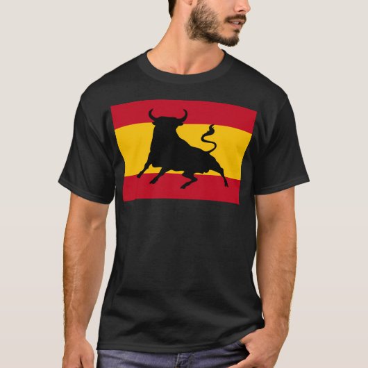 Spanische Flagge mit Bulle T-Shirt (Vorderseite)