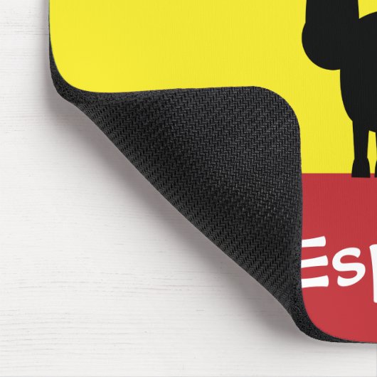 Spanische Flagge mit niedlichem Stier u. Mousepad (Ecke)