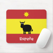 Spanische Flagge mit niedlichem Stier u. Mousepad (Mit Mouse)