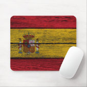 Spanische Flagge mit rauem hölzernem Korn-Effekt Mousepad (Mit Mouse)