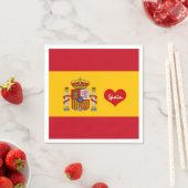 Spanische Flagge mit rotem Herz - Mode-/Sportfans Serviette (Beispiel)