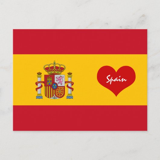 Spanische Flagge mit rotem Herz - Spanien/Europa Postkarte (Vorderseite)