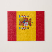 Spanische Flagge mit rotem Herz - Spanien/Sportfan Puzzle (Horizontal)