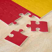 Spanische Flagge mit rotem Herz - Spanien/Sportfan Puzzle (Seite)
