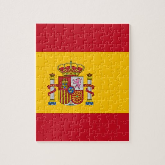 Spanische Flagge mit rotem Herz - Spanien/Sportfan Puzzle (Vertikal)