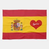 Spanische Flagge mit rotem Herzen - Kitchenette/Sp Geschirrtuch (Horizontal)