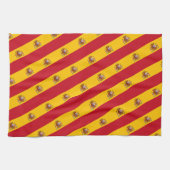 Spanische Flagge mit rotem Herzen - Kitchenette/Sp Geschirrtuch (Horizontal)
