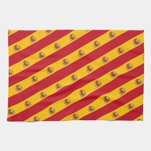 Spanische Flagge mit rotem Herzen - Kitchenette/Sp Geschirrtuch (Horizontal)