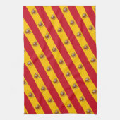 Spanische Flagge mit rotem Herzen - Kitchenette/Sp Geschirrtuch (Vertikal)
