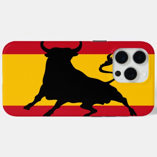 Spanische Flagge mit Stier Case-Mate iPhone Hülle (Rückseite (Horizontal))