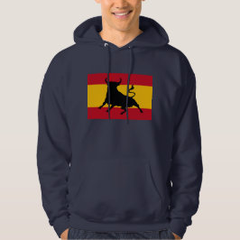Spanische Flagge mit Stier Hoodie