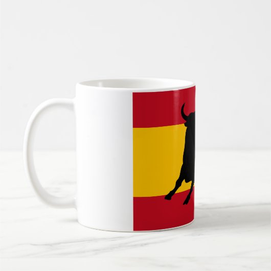 Spanische Flagge mit Stier Kaffeetasse (Links)