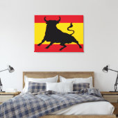 Spanische Flagge mit Stier Leinwanddruck (Insitu (Schlafzimmer))