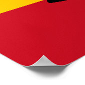 Spanische Flagge mit Stier Poster (Ecke)
