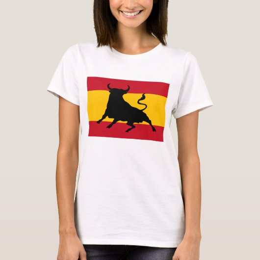 Spanische Flagge mit Stier T-Shirt (Vorderseite)