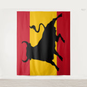 Spanische Flagge mit Stier Wandteppich (Vorderseite)