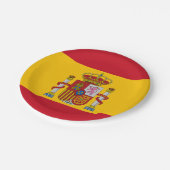 Spanische Flagge Pappteller (Schrägansicht)