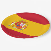 Spanische Flagge Pappteller (Schrägansicht)