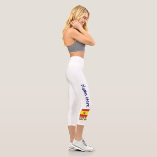 Spanische Flagge Personalisiert Capri Leggings