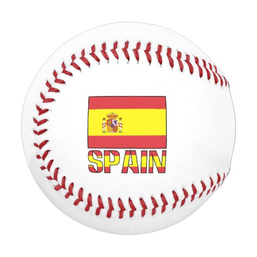 Spanische Flagge Personalisierter Name Baseball (Vorderseite Links)