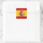 Spanische Flagge Quadratischer Aufkleber (Tasche)