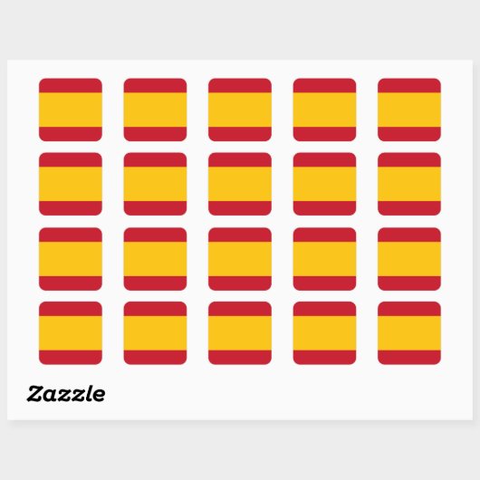 Spanische Flagge Quadratischer Aufkleber (Blatt)