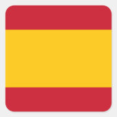 Spanische Flagge Quadratischer Aufkleber (Vorderseite)