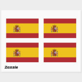 Spanische Flagge Rechteckiger Aufkleber (Blatt)