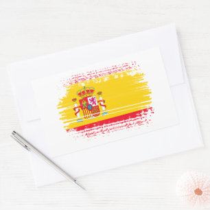 Spanische Flagge Rechteckiger Aufkleber