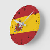 Spanische Flagge Runde Wanduhr (Winkel)