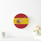 Spanische Flagge Runde Wanduhr (Zuhause)