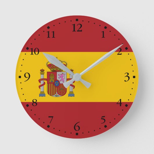 Spanische Flagge Runde Wanduhr (Vorderseite)