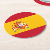 Spanische Flagge Runder Pappuntersetzer (Angewinkelt)
