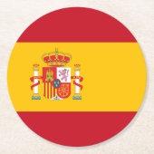 Spanische Flagge Runder Pappuntersetzer (Vorderseite)
