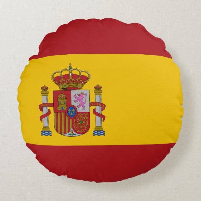 Spanische Flagge Rundes Kissen (Vorderseite)