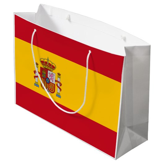 Spanische Flagge (Spanien) Große Geschenktüte (Rückseite Schrägansicht)