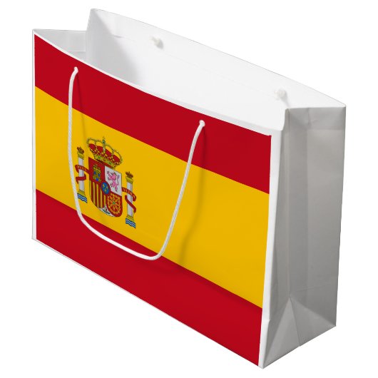 Spanische Flagge (Spanien) Große Geschenktüte (Vorderseite Schrägansicht)
