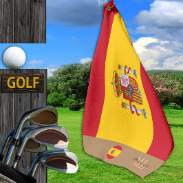 Spanische Flagge / Spanien mit Monogramm /Name Gol Golfhandtuch