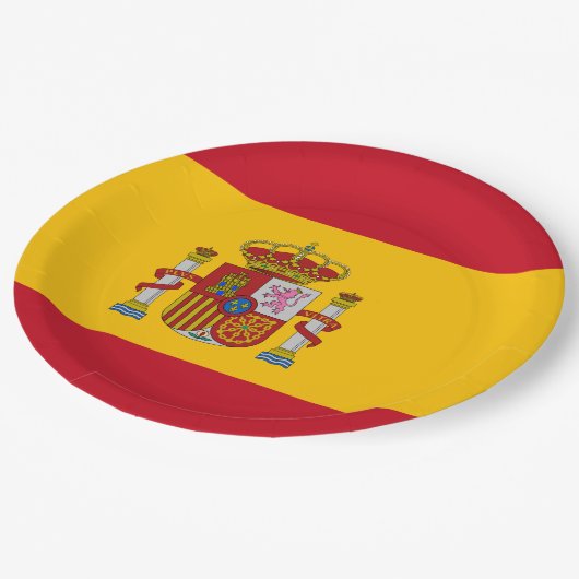 Spanische Flagge (Spanien) Pappteller (Schrägansicht)