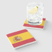 Spanische Flagge (Spanien) Steinuntersetzer (Seitenansicht)