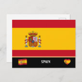 Spanische Flagge / Spanisches Land / Spanien Postkarte (Vorne/Hinten)