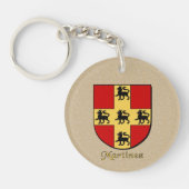 Spanische Flagge und Martinez Historischer Schild Schlüsselanhänger (Vorderseite)