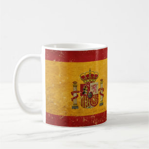 Spanische Flagge Vintag Grunge Design Tasse