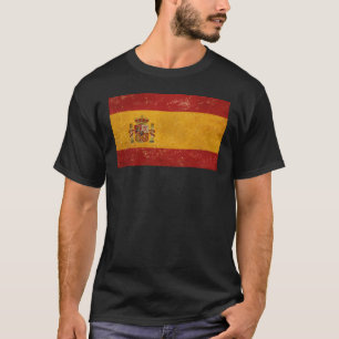 Spanische Flagge Vintag Grunge Männer Schwarz T-Shirt