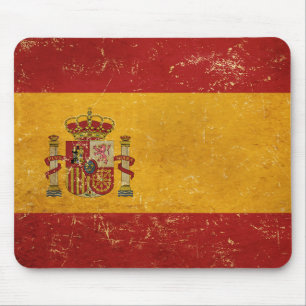 Spanische Flagge Vintage-Grunge-Design Mousepad