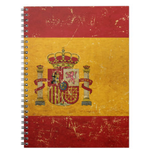 Spanische Flagge Vintage Grunge Notizbuch Notizblock